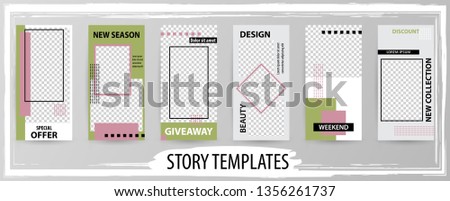 Trendy editable template for social networks story, vector illustration. Design backgrounds for social media.