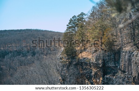 Trail View of Whitaker Point Trailhead National Forest, Kings River Township, AR Royalty-Free Stock Photo #1356305222