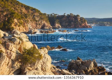 Landscape picture from a Spanish Costa Brava in a sunny day, near the town Palamos