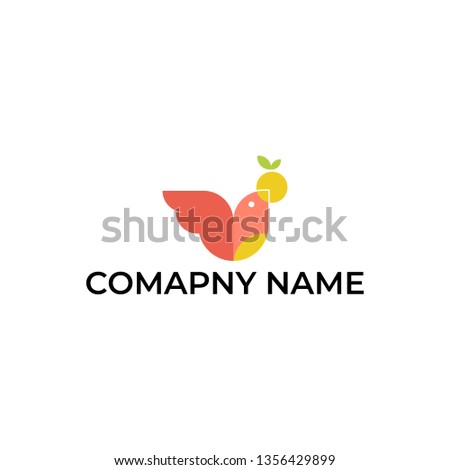 Sparrow and orange logo design