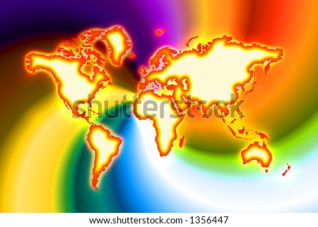 Rainbow Map Of The World