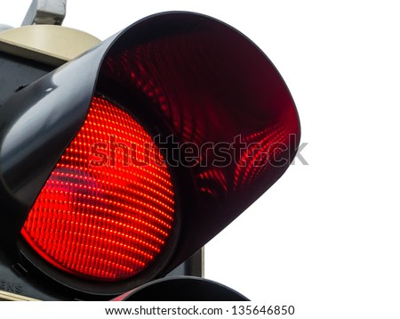 a traffic light shows red light. symbolic photo for maintenance, exit and risk.