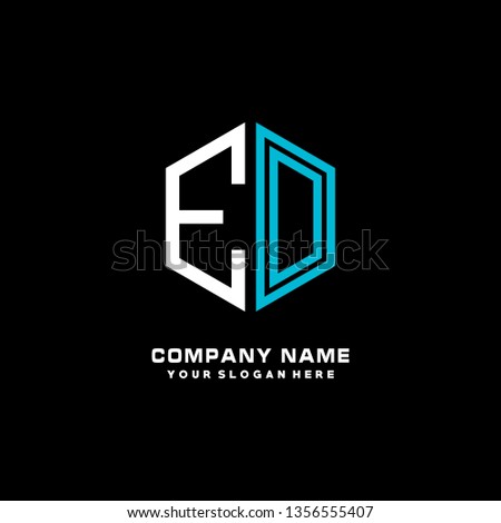 E D initial letter, modern logo design template vector 
