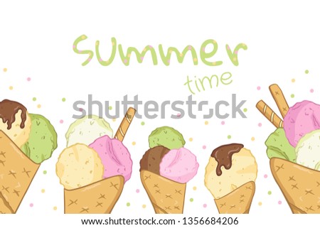 cute background hand drawing Ice cream