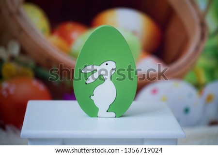 Easter decoration for photo sessions, rabbits in the garden