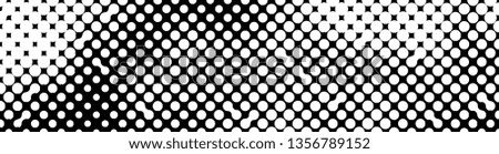 Abstract halftone pattern formed by black and white circles of different size.Vector illustration of a dotted background.