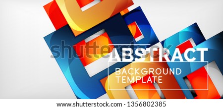 Square background, abstract squares on grey, business or techno template. Vector illustration