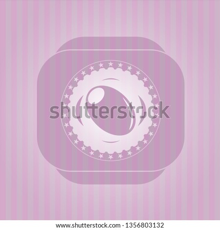 olive icon inside realistic pink emblem