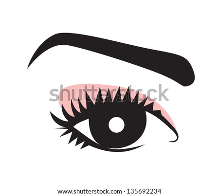 Big eyes over white background vector illustration