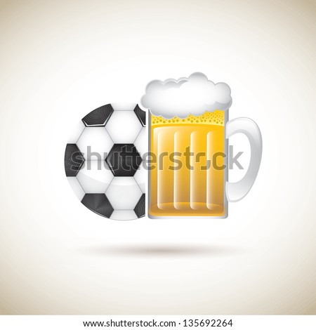 beer and sport over brown background vector illustration