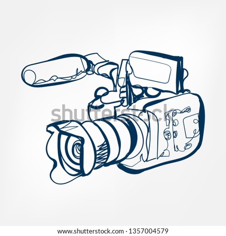 camera vector sketch illustration 