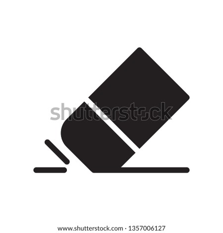Eraser icon in trendy glyph style design. Vector graphic illustration. Eraser icon for website design, logo, and ui. Vector file. EPS 10. 