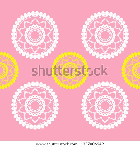 Seamless polka dots pattern. Happy Easter! Simple design. Vector geometric background. Can be used in printing, textile, wrapping, web-design.