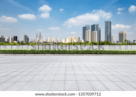 modern business office buildings with empty road