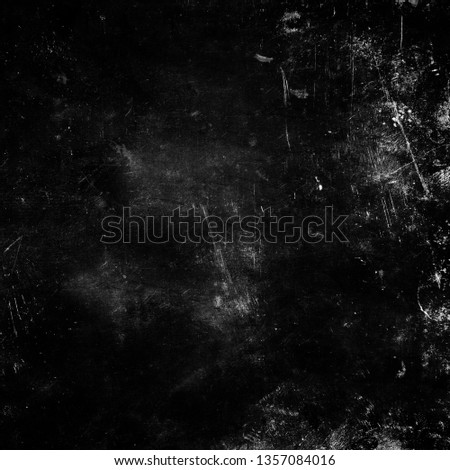 Black grunge scratched horror background, obsolete distressed scary texture, old wall