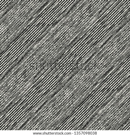 Monochrome Diagonal Grain Stroke Textured Background. Seamless Pattern.