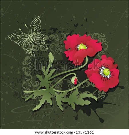 floral background with poppies