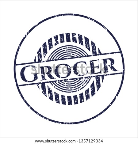 Blue Grocer distress grunge style stamp