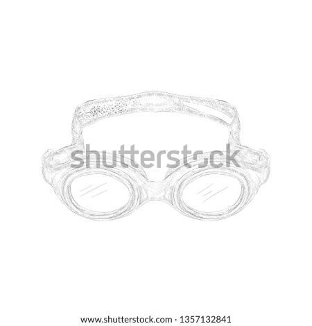 Scuba glasses hand drawn illustration