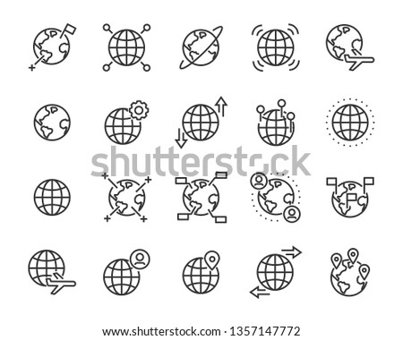 set of world icons, such as global, globe, pin, circle, earth, map
