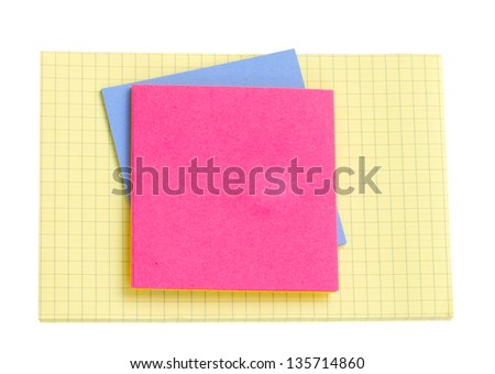 pile of empty notes  isolated on white background