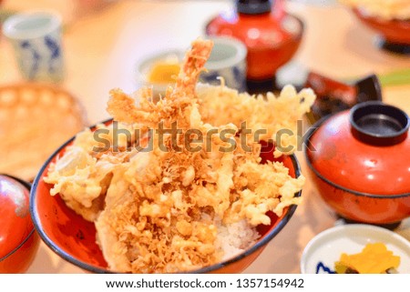 Japanese Tempura Rice Bowl or Tendon