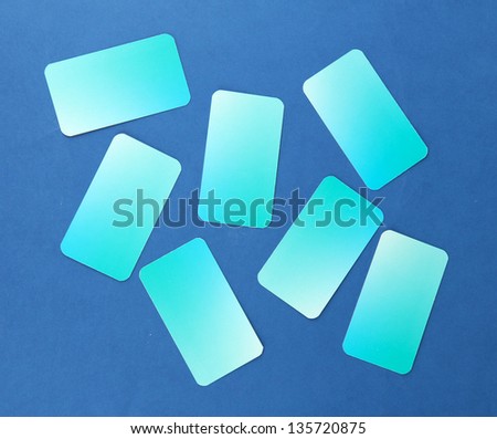 Business cards, on color background