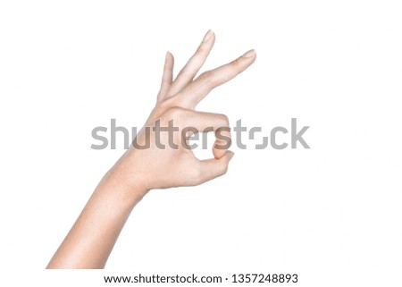 Hand OK signs on isolated white background