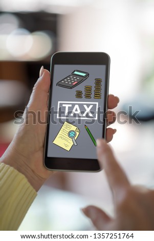 Smartphone screen displaying a tax concept
