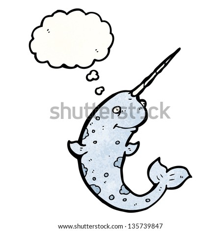 happy cartoon narwhal