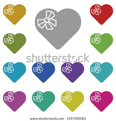 Box of chocolates, heart, gift multi color icon. Simple thin line, outline vector of valentines day icons for UI and UX, website or mobile application