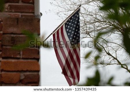 American flag blowing in the wind