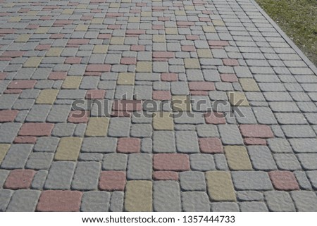 Tiles on the road in the spring.