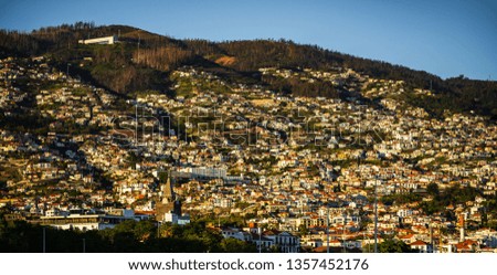 Panorama of Funchal on Madeira Island, Portugal.