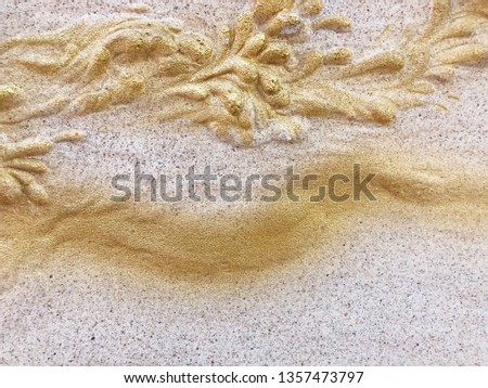 Low relief cement Thai style handcraft background 