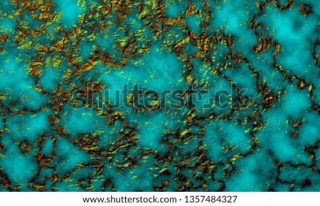 Turquoise gemstone pattern. Turquoise background.  Colorful Modern Background. Gold and Green Background