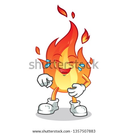 fire laughing loudly mascot vector cartoon illustration