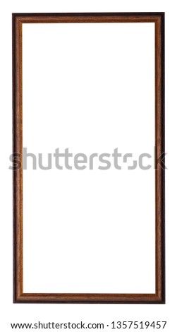 Old wooden frame isolated on white background - image