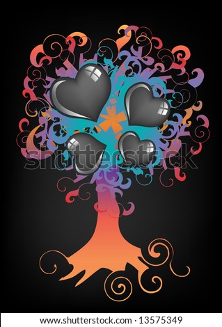 abstract tree with heart