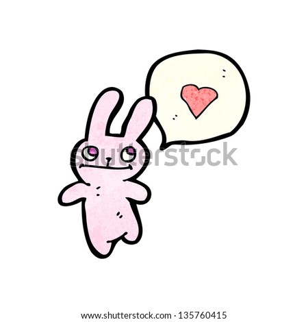 pink rabbit with love heart