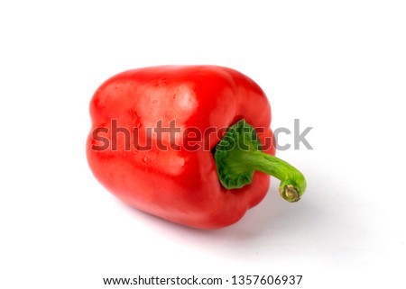 Sweet pepper on white background and isolated with clipping path.