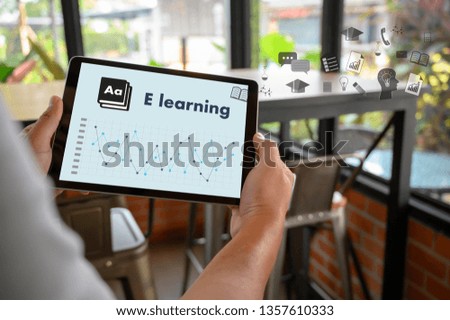 website woman sitting  inscription  E-learning Education Internet Online education e-learning