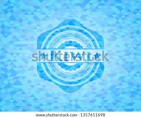 Kiwi light blue emblem with mosaic background