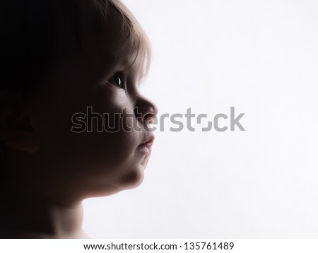 Profile of cute baby