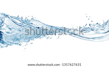 Water splash, water splash isolated on white background,  Royalty-Free Stock Photo #1357627631