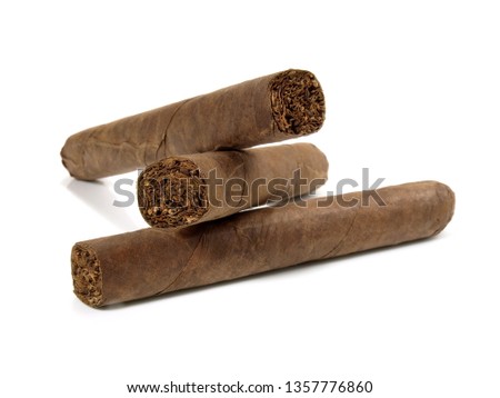 Cigars on white Background Royalty-Free Stock Photo #1357776860