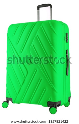 Suitcase with luggage for flight isolated with clipping path.