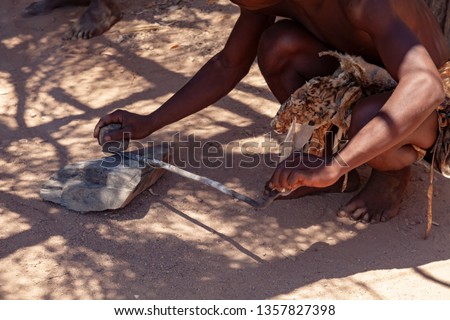 African peoples village Damara Namibia Africa  
