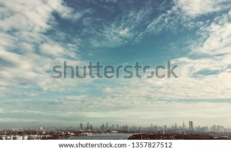 sky clouds and city scape