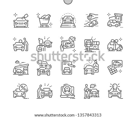 Car shop Well-crafted Pixel Perfect Vector Thin Line Icons 30 2x Grid for Web Graphics and Apps. Simple Minimal Pictogram